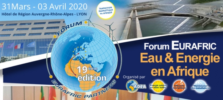 Forum EURAFRIC LYON 2020 &quot;Eau &amp; Energie en Afrique&quot;