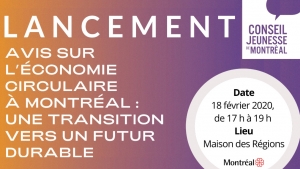 Avis sur l&#039;économie circulaire à Montréal (Conseil jeunesse de Montréal)