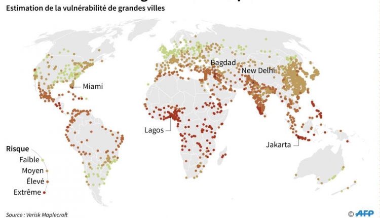 Climat: risque &quot;extrême&quot; pour deux tiers des villes africaines