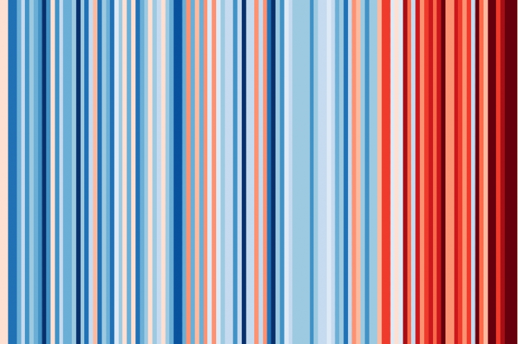 CLIMAT : LES SCIENTIFIQUES ET MÉTÉOROLOGUES AFFICHENT LES &quot;RAYURES DU RÉCHAUFFEMENT&quot;